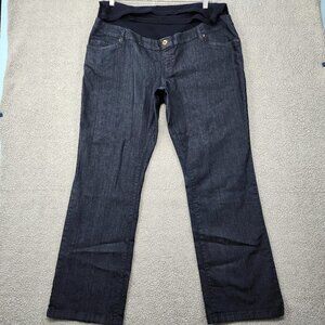 George Jeans Womens  16 XL  Maternity Black Straight Leg Belly Panel Stretch